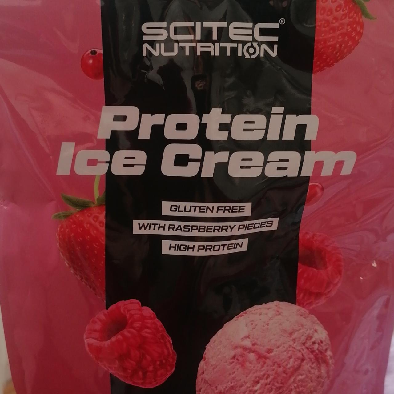 Fotografie - Protein Ice Cream with raspberry pieces Scitec Nutrition