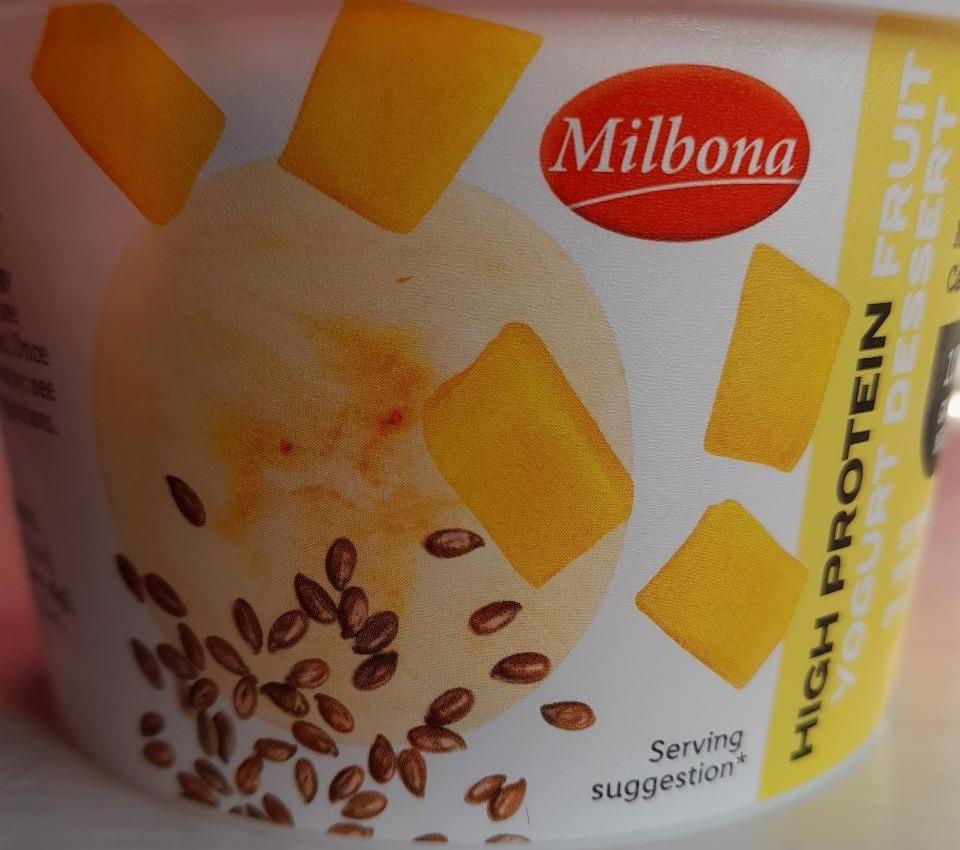 Fotografie - high protein fruit yoghurt dessert Milbona