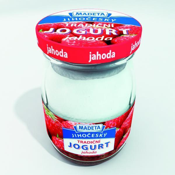 Fotografie - Jihočeský jogurt tradiční jahoda 2,5% Madeta