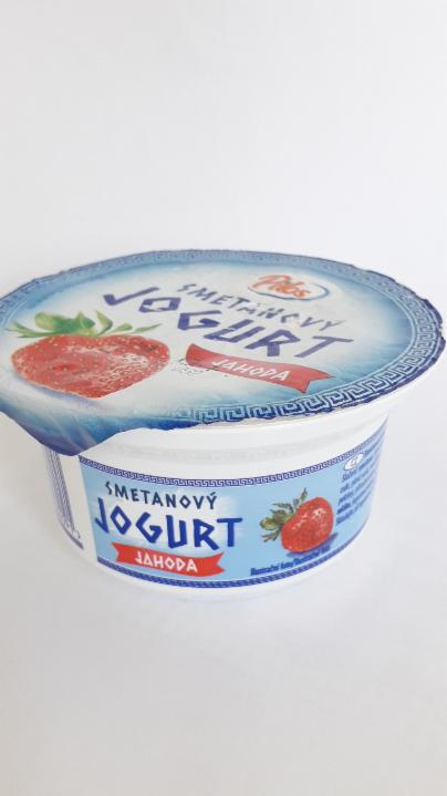 Fotografie - smetanový jogurt jahoda 6,6% tuku Pilos