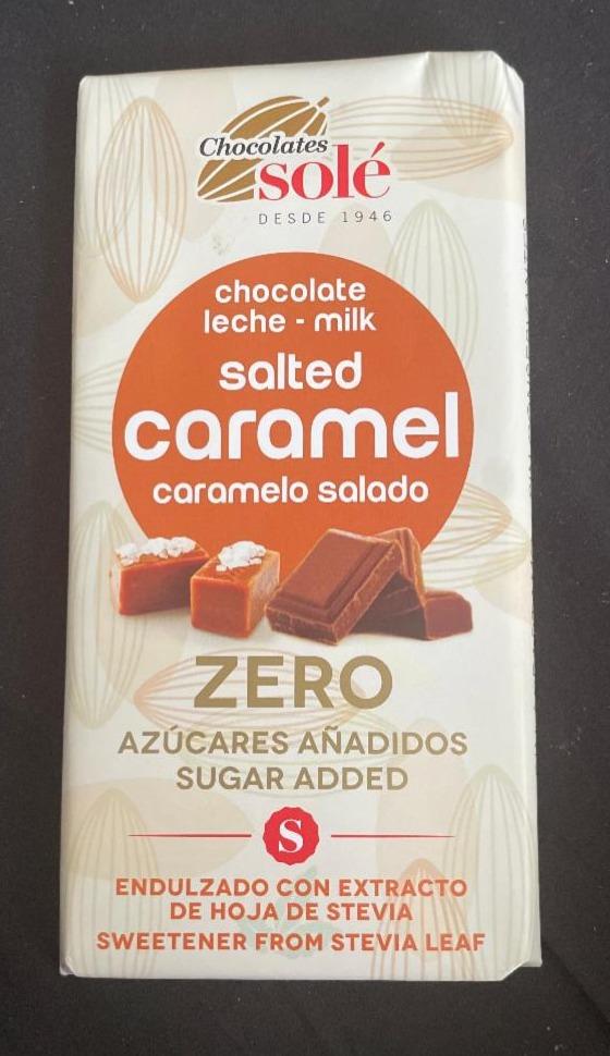 Fotografie - Chocolate leche - milk salted caramel Zero Chocolates solé