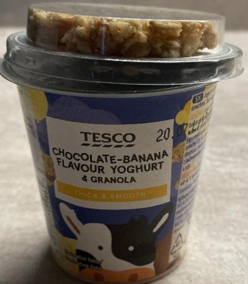 Fotografie - Chocolate-banana flavour yoghurt & granola Tesco