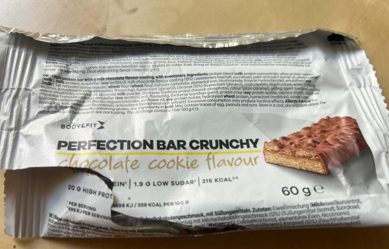 Fotografie - Perfection Bars Crunchy chocolate cookie flavour Body & Fit