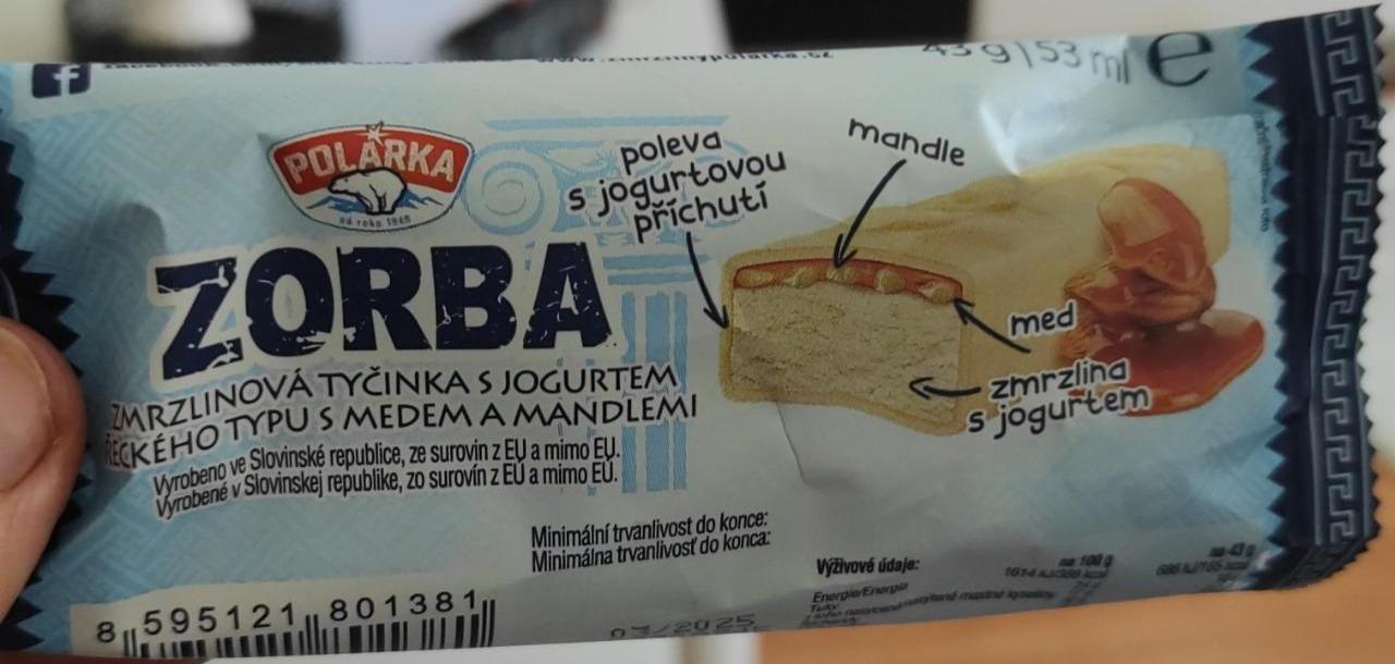 Fotografie - Zorba zmrzlinová tyčinka s jogurtem řeckého typu s medem a mandlemi Polárka