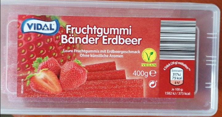 Fotografie - Fruchtgummi Bänder Erdbeer Vidal