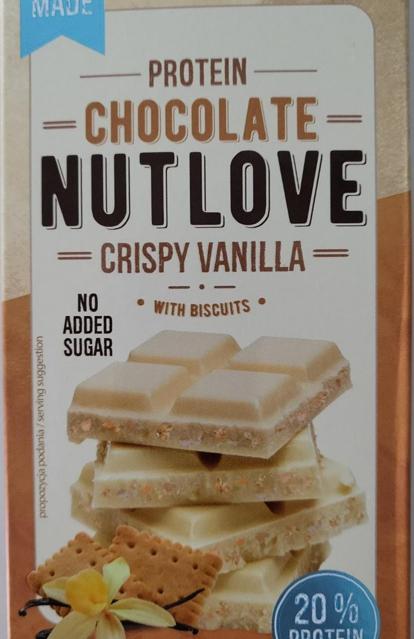 Fotografie - Protein Chocolate Nutlove Crispy Vanilla with biscuits Allnutrition