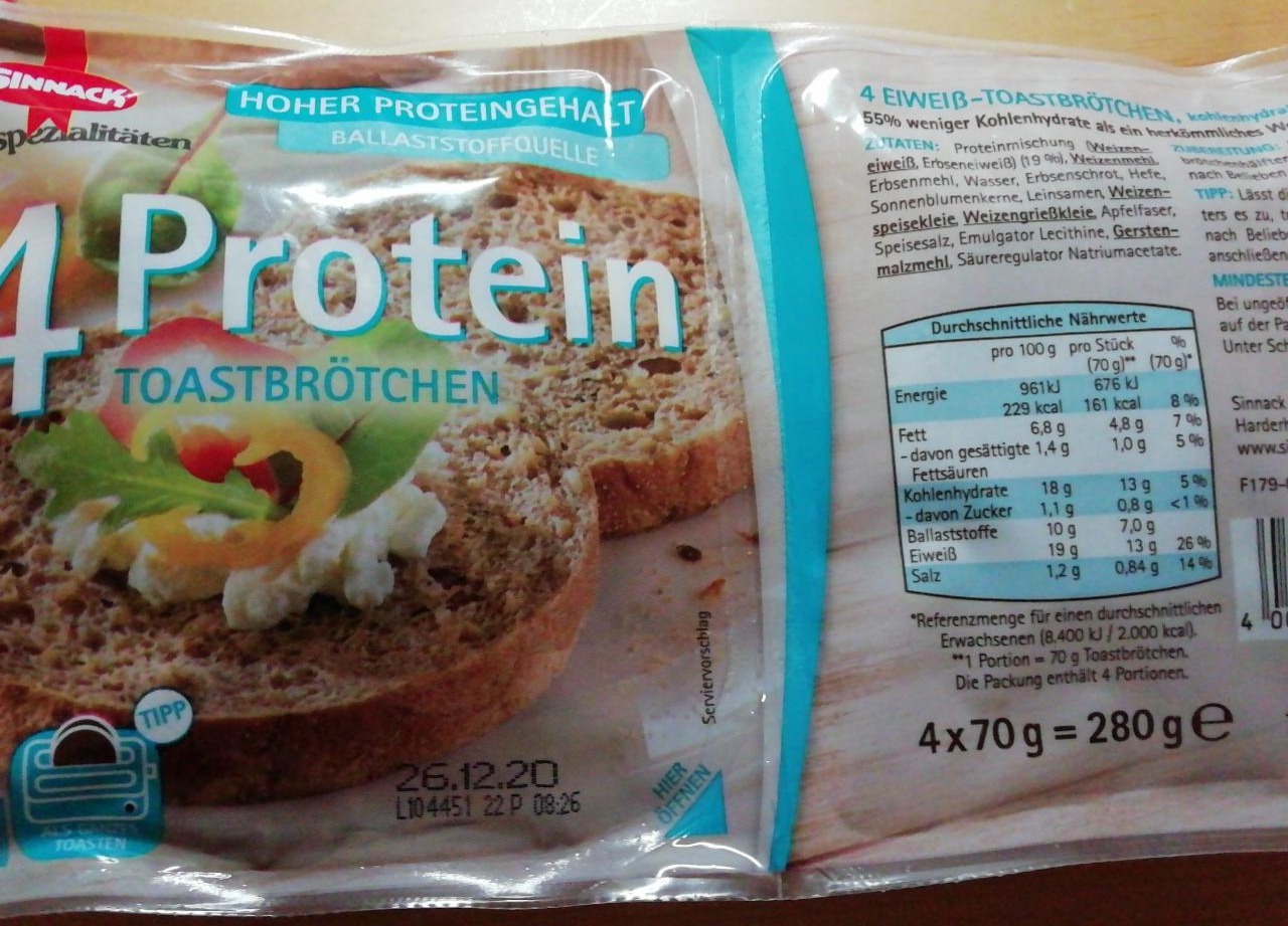 Fotografie - 4 Protein Toastbrötchen Sinnack