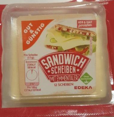 Fotografie - Sandwich Scheiben mit Emmentaler Gut & Günstig