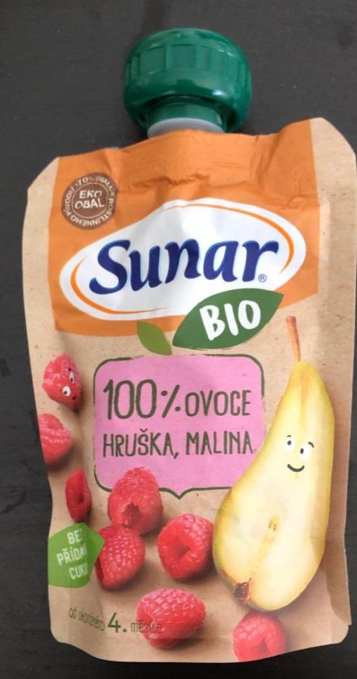 Fotografie - BIO příkrm 100% ovoce hruška, malina Sunar
