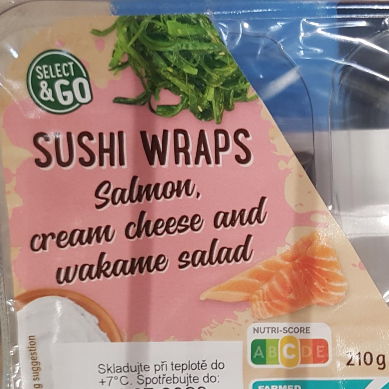 Fotografie - Sushi wraps Salmon cream cheese and wakame salad Select&Go