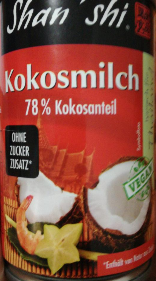 Fotografie - Kokosmilch 78% Kokosanteil (kokosové mléko) Shan'shi