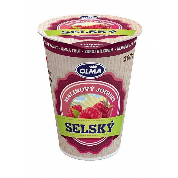 Fotografie - jogurt selský malinový Olma