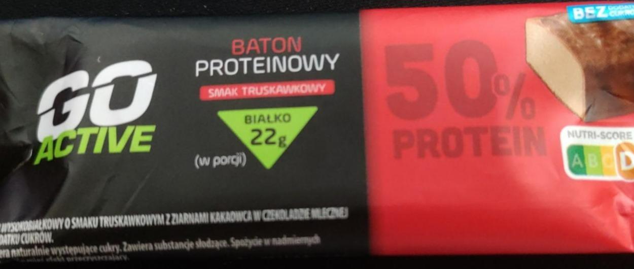 Fotografie - Baton proteinowy smak truskawkowy 50% protein Go Active
