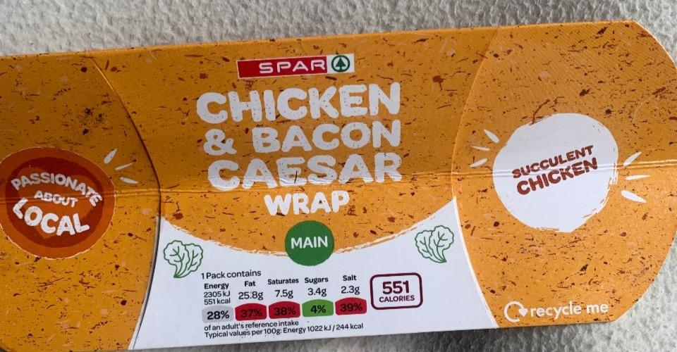 Fotografie - Chicken & Bacon Caesar Wrap Spar