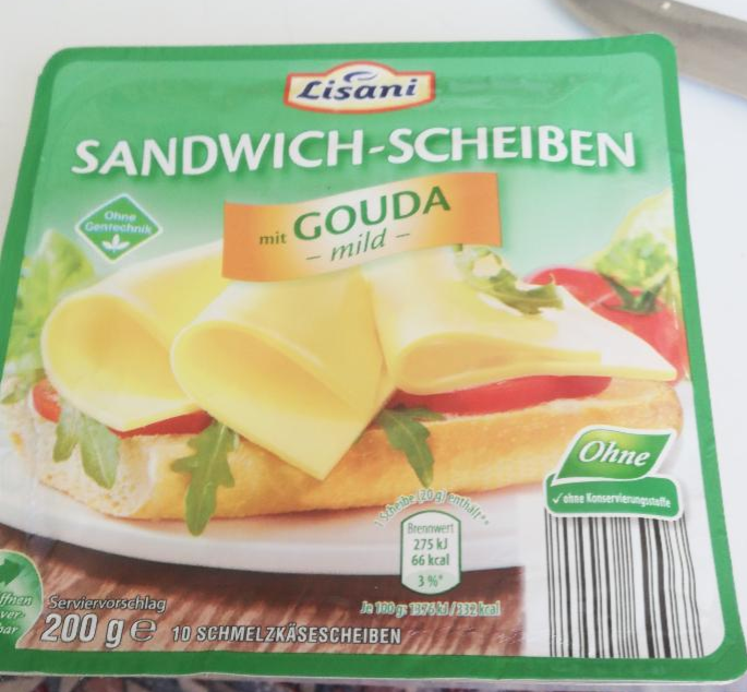 Fotografie - Sandwich-Scheiben mit Gouda mild - Lisani