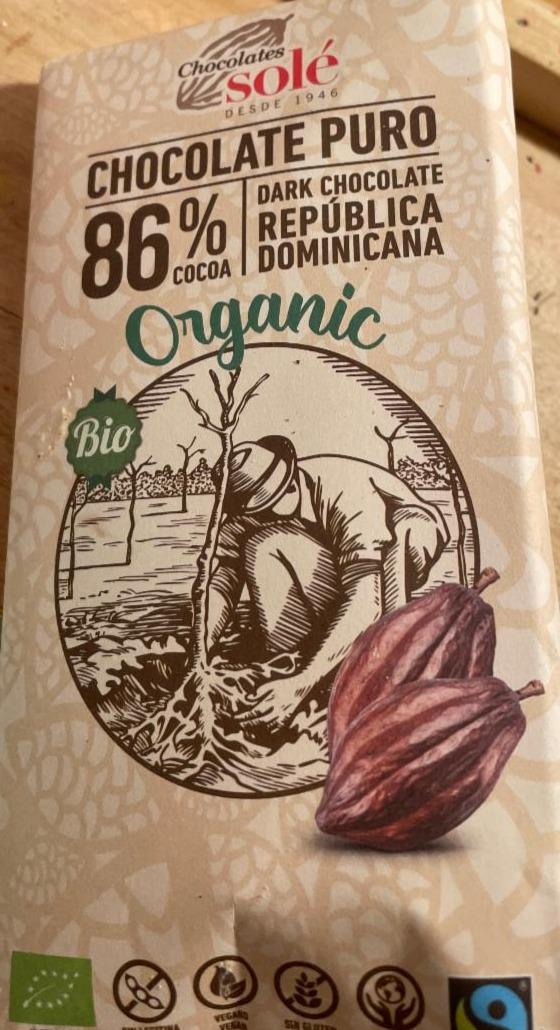 Fotografie - Organic Chocolate Puro 86% cocoa República Dominicana Chocolates Solé