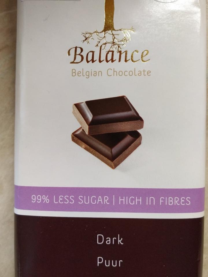 Fotografie - Belgian chocolate 99% Less sugar dark Balance