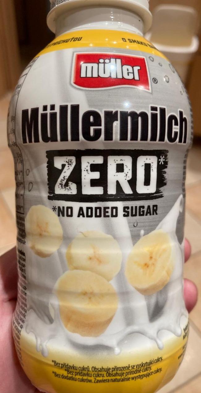 Fotografie - Müllermilch Zero No added sugar s banánovou příchutí