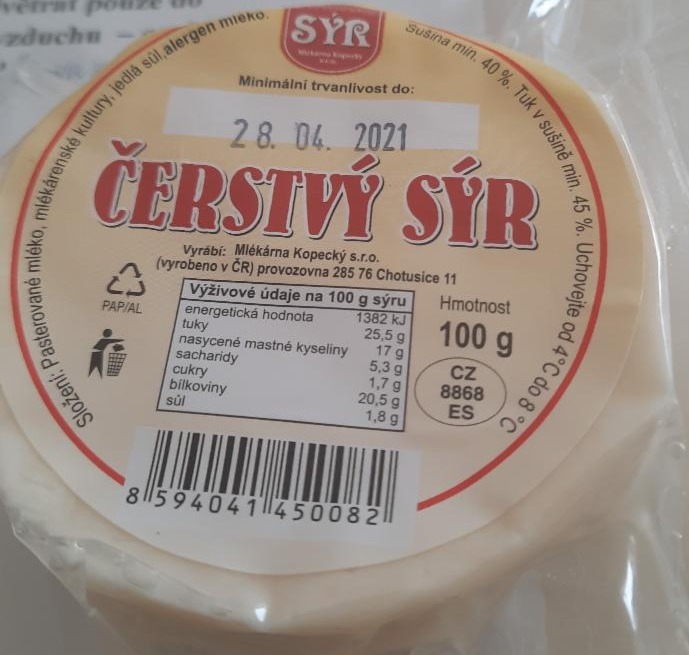 Fotografie - Čerstvý sýr mlékárna Kopecký
