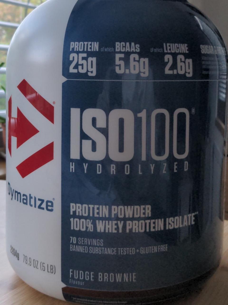 Fotografie - ISO 100 Hydrolysed Whey Protein Isolate Fudge Brownie Dymatize