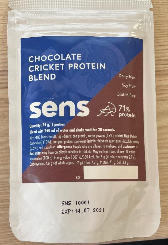 Fotografie - Chocolate cricket protein blend Sens