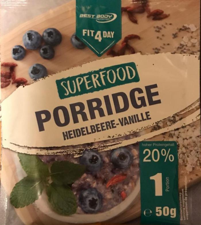 Fotografie - porridge Heidelbeere-vanille
