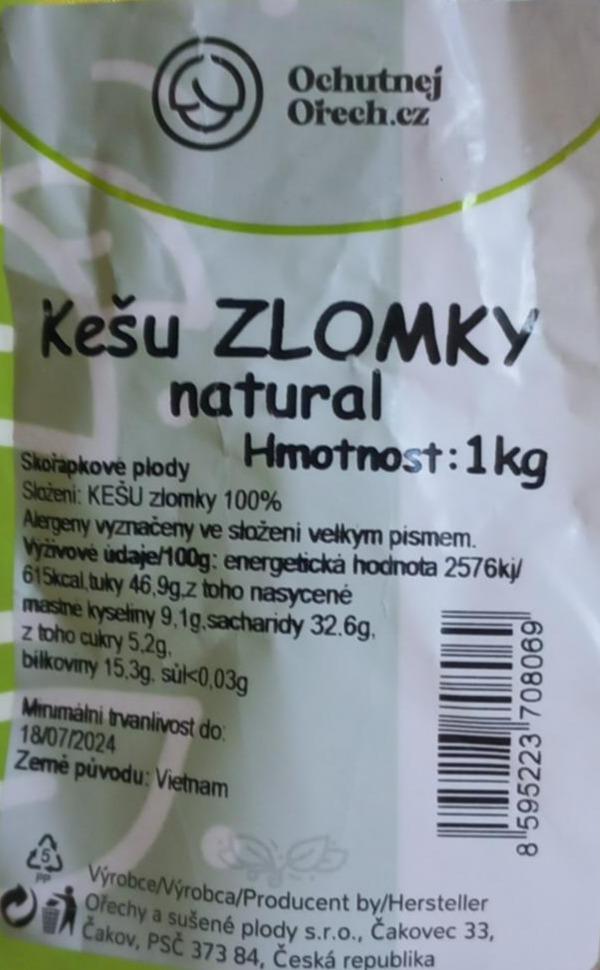 Fotografie - Kešu Zlomky natural Ochutnejorech.cz