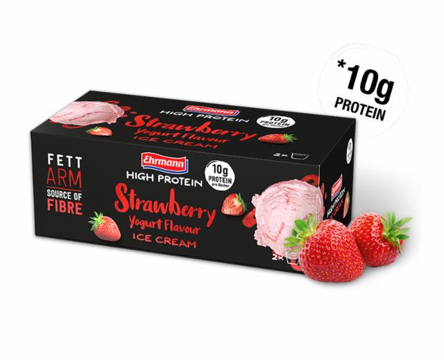 Fotografie - High Protein Strawberry Yogurt flavour Ice Cream Ehrmann