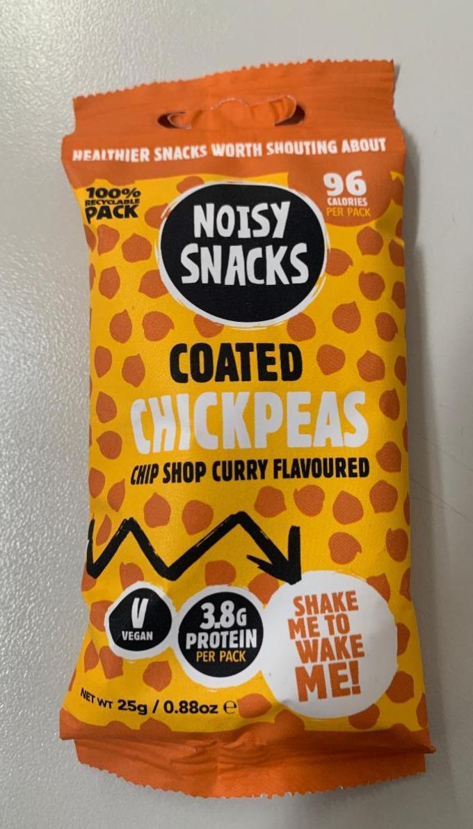 Fotografie - Coated Chickpeas chip shop curry flavoured Noisy Snacks