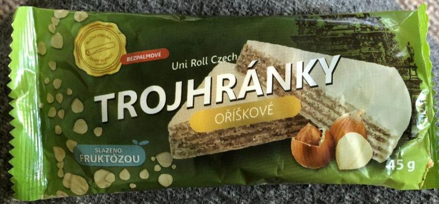 Fotografie - Trojhránky oříškové slazené fruktózou Uni Roll Czech
