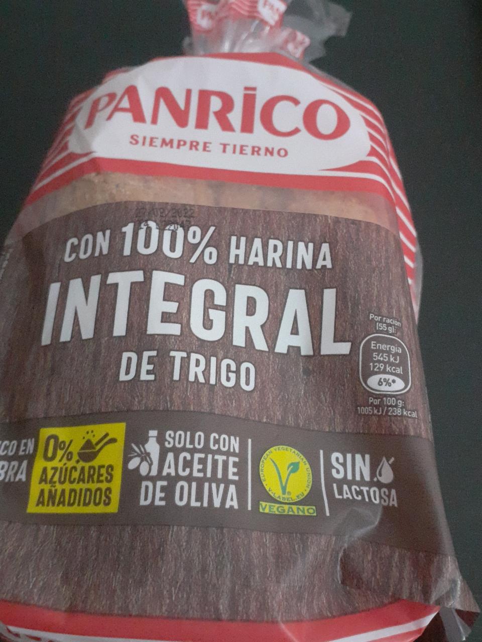 Fotografie - con 100% harina integral de trigo Panrico