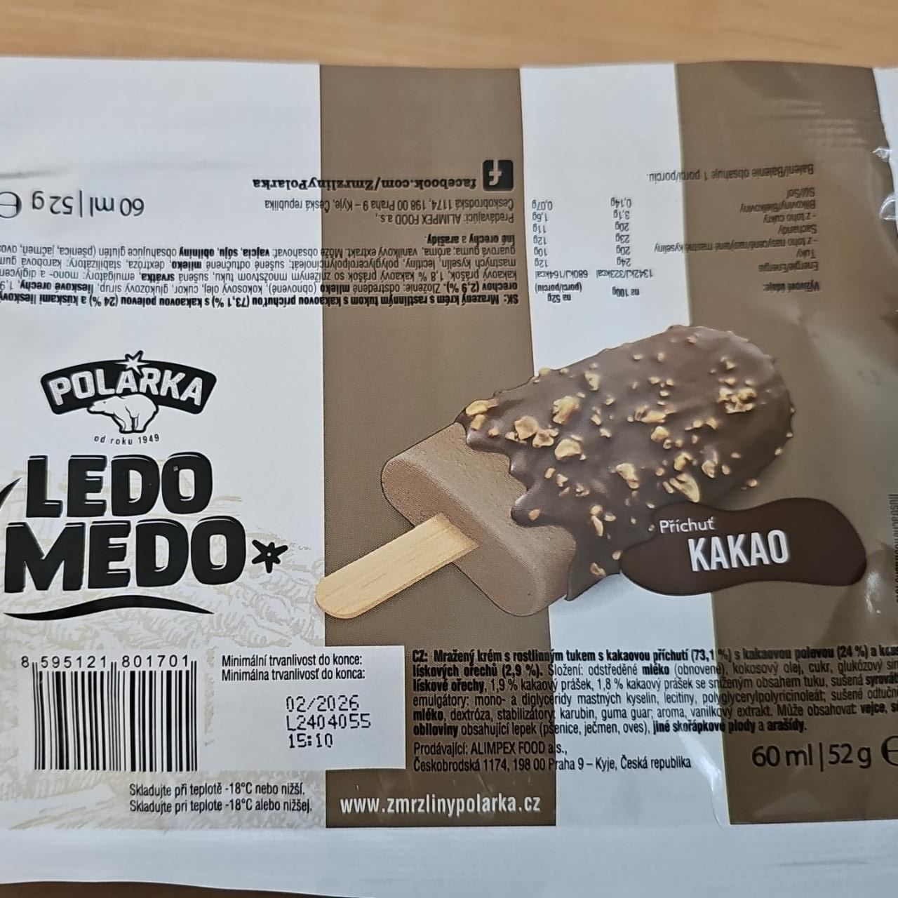 Fotografie - LEDO MEDO příchuť kakao Polárka