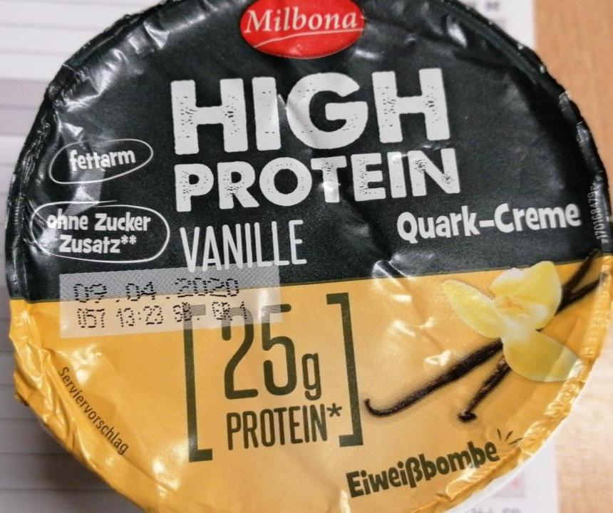 Fotografie - High protein quark vanilla Milbona