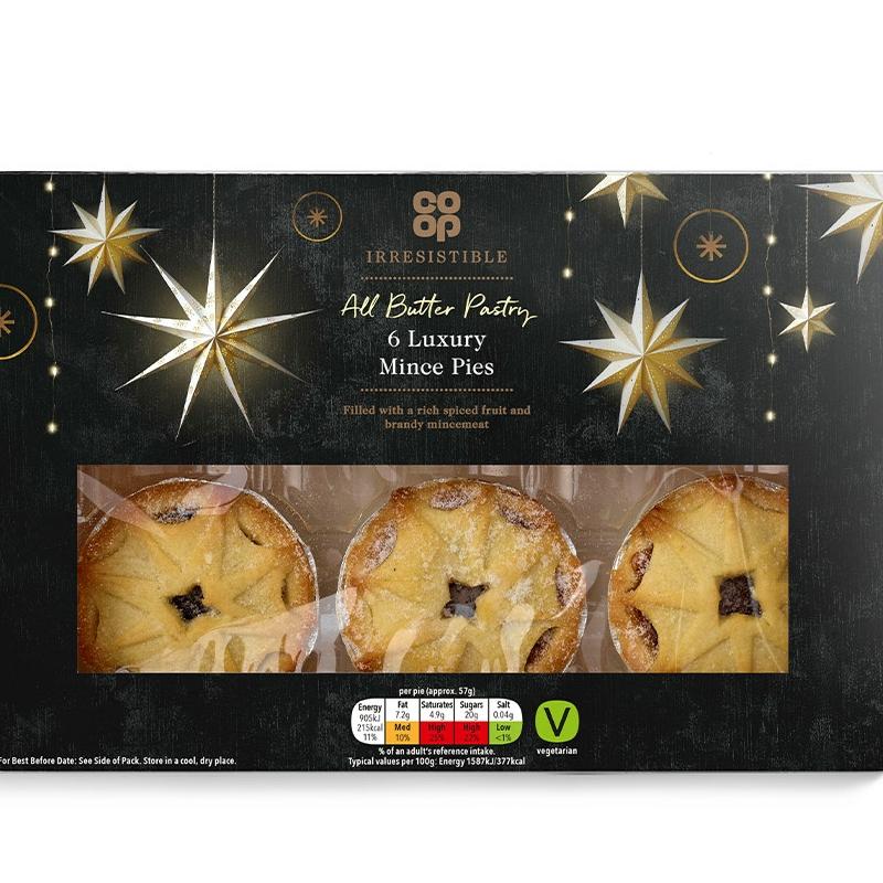 Fotografie - All Butter Pastry 6 Luxury Mince Pies Co-op Irresistible