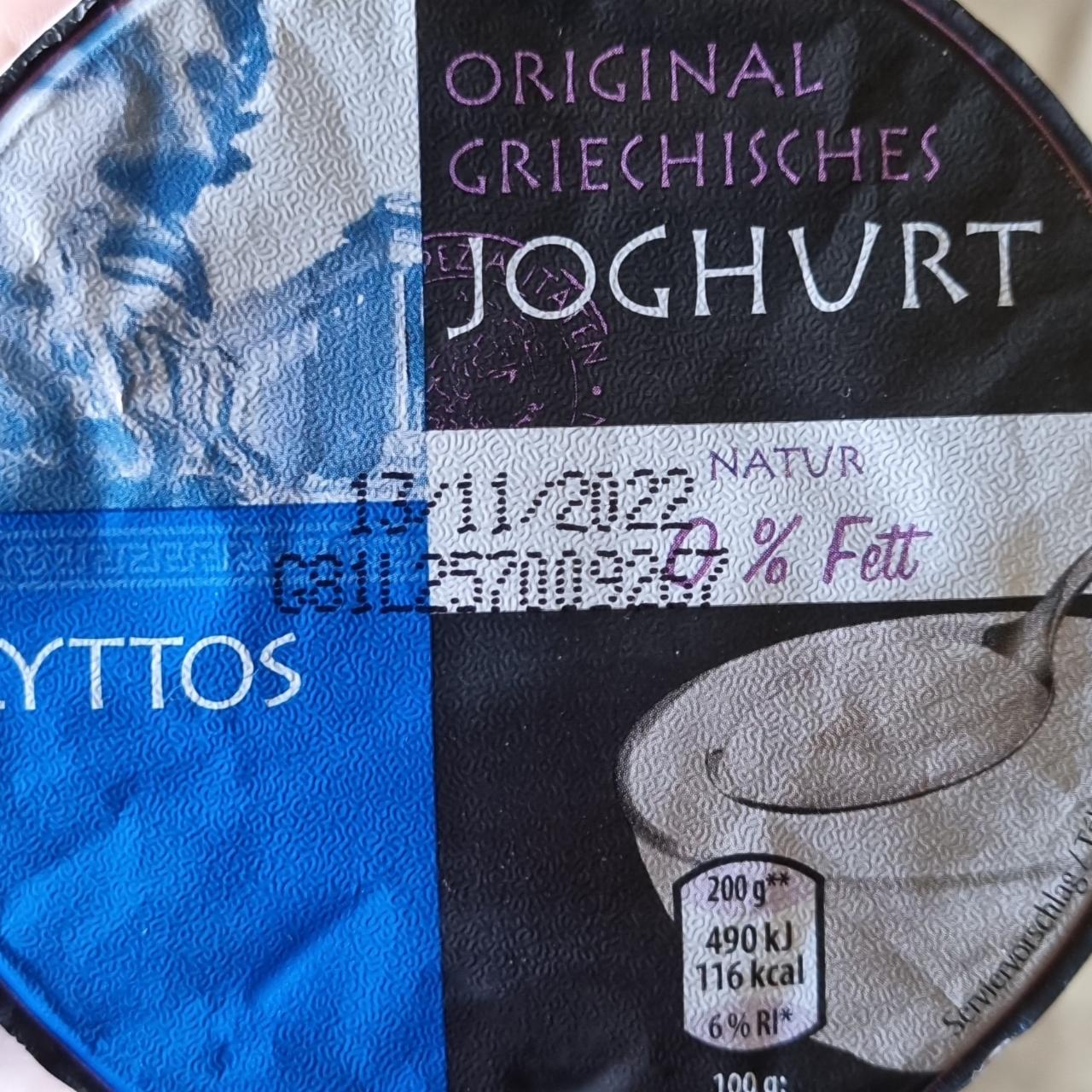 Fotografie - Original Griechisches joghurt natur 0 % Lyttos