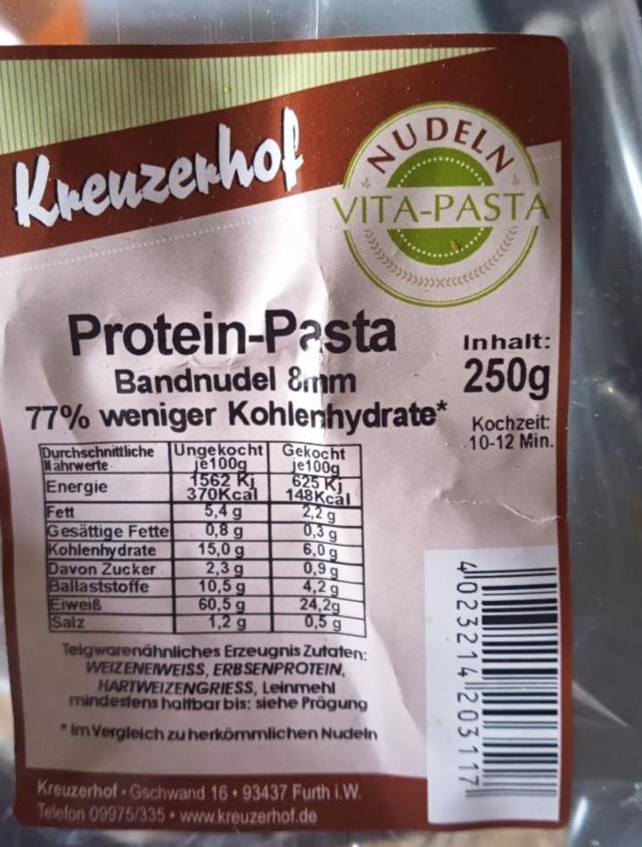 Fotografie - Protein-Pasta Bandnudel 8mm Kreuzerhof