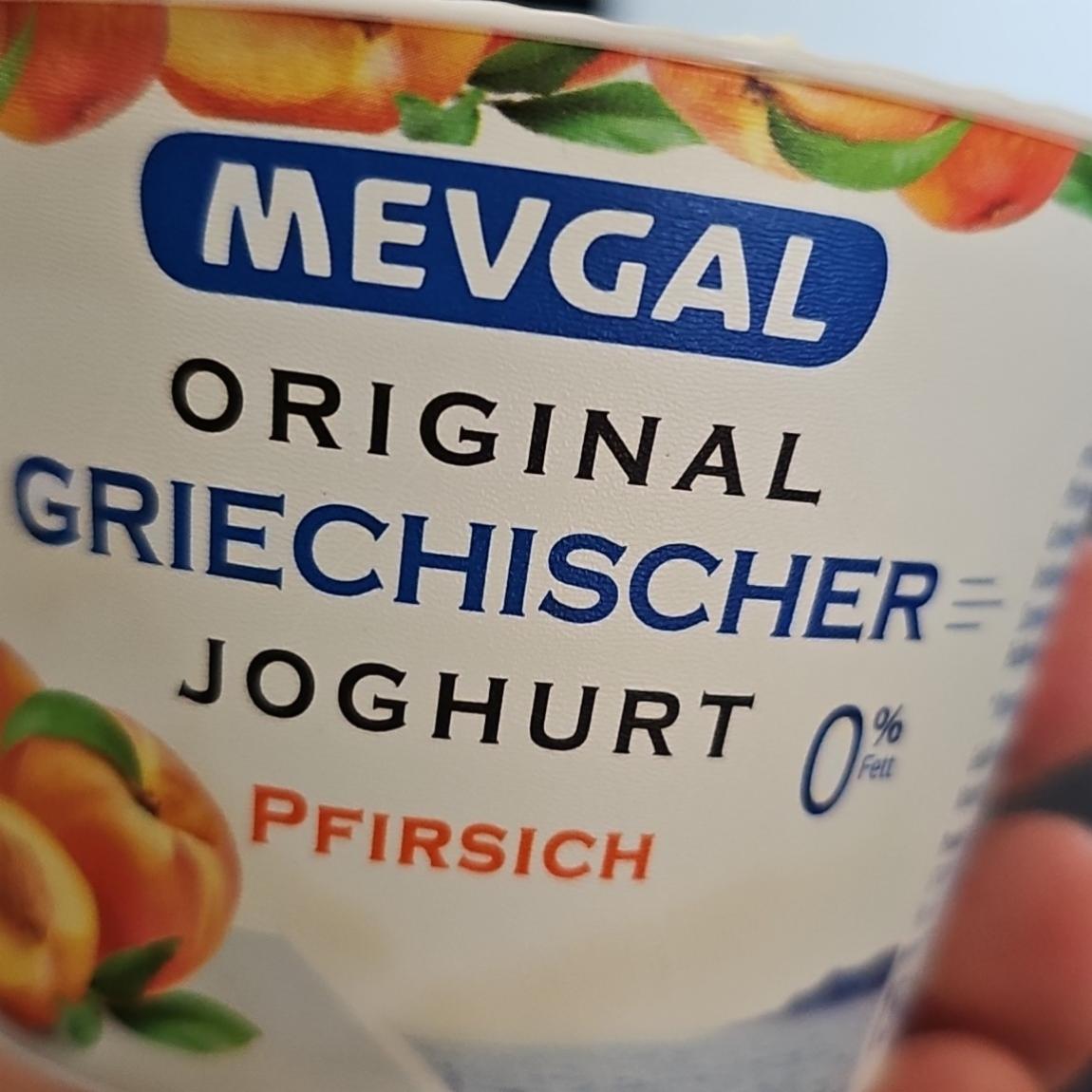 Fotografie - Original Griechischer Joghurt 0% Fett Pfirsich Mevgal