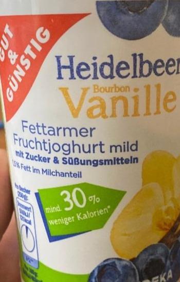 Fotografie - Fettarmer Fruchtjoghurt mild 1,5% Fett Heidelbeer-Vanille Gut & Günstig