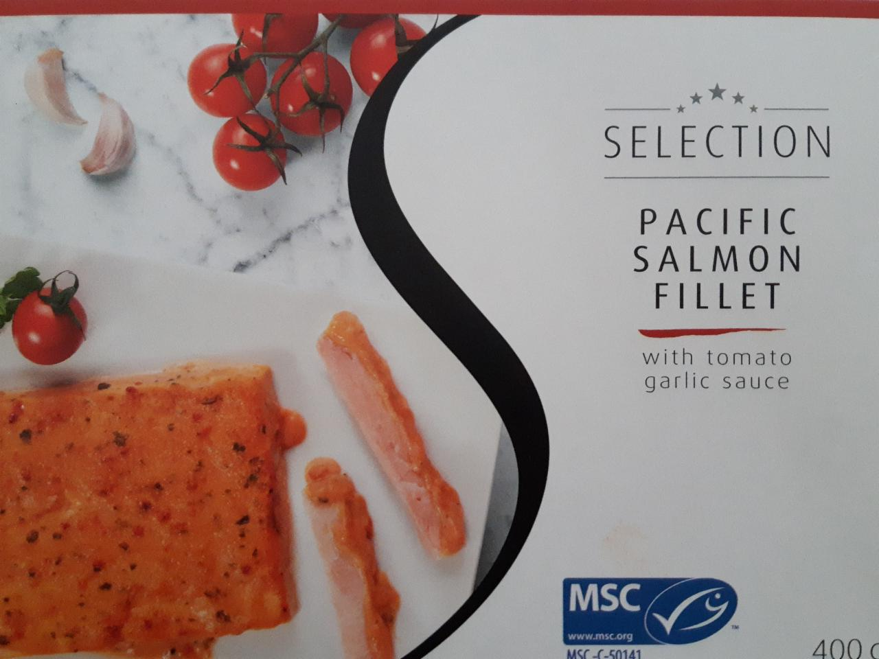 Fotografie - Pacific Salmon fillet with tomato garlic sauce Selection