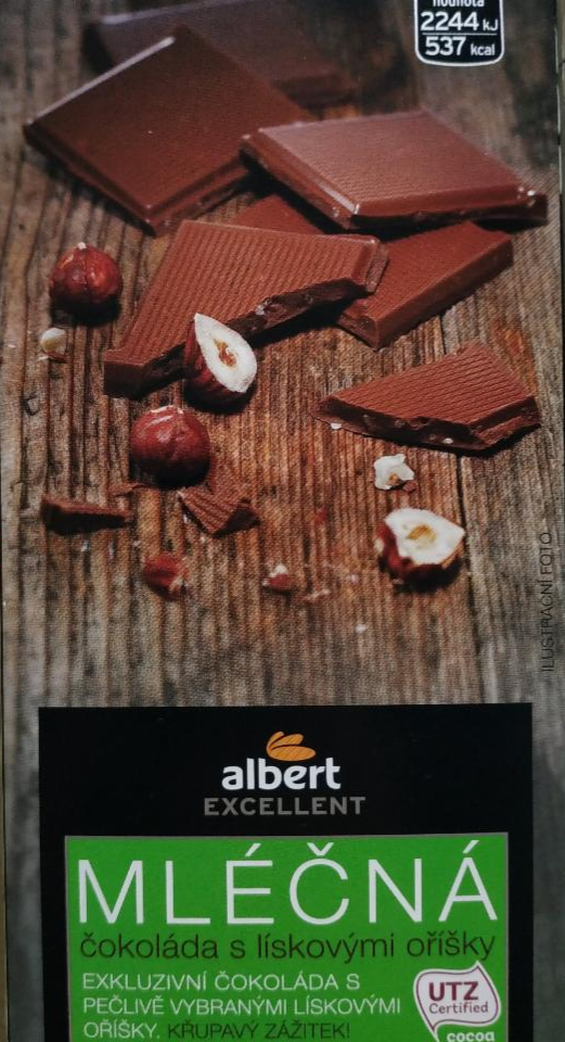 Fotografie - Mléčná čokoláda s lískovými oříšky Albert Excellent