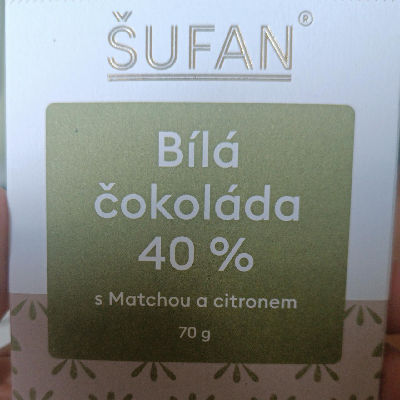 Fotografie - Bílá čokoláda 40% s matchou a citronem Šufan
