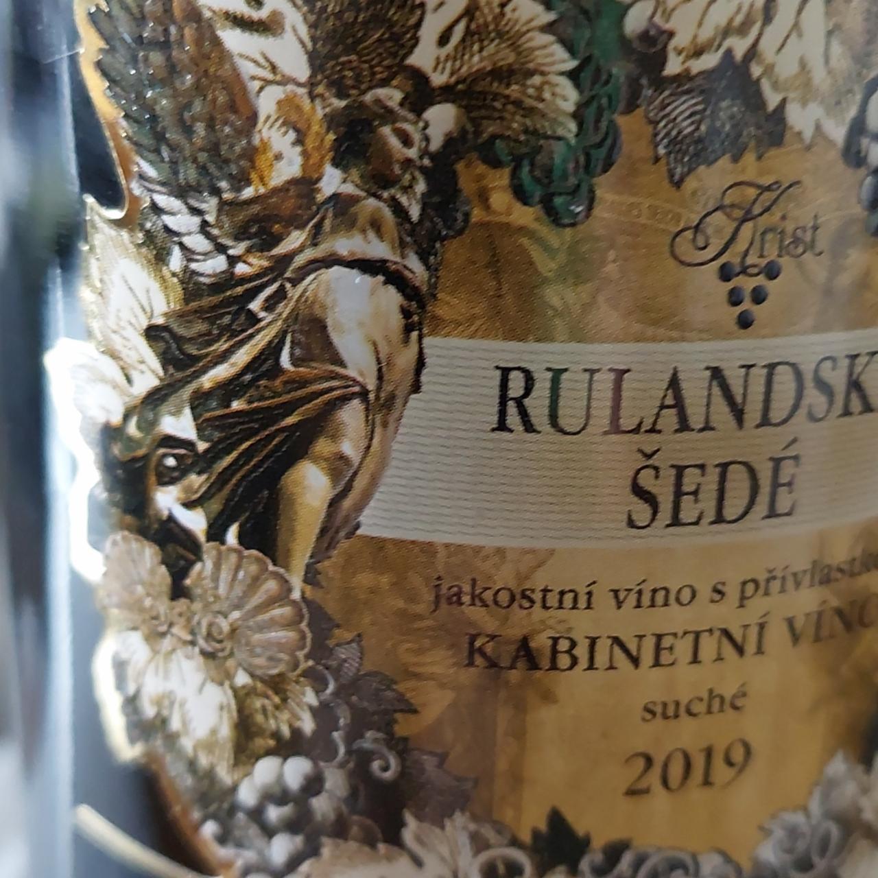 Fotografie - Rulandské šedé jakostní víno s přívlastkem kabinetní víno suché Krist