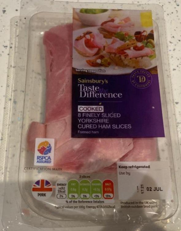 Fotografie - 8 Finely Sliced Yorkshire Cured Ham Slices Sainsbury's