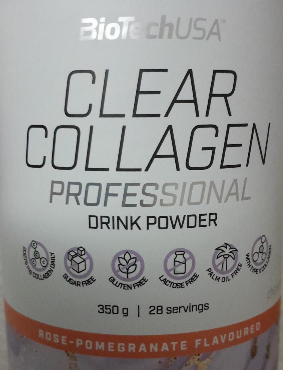 Fotografie - Clear collagen drink powder rose-pomegranate flavoured BioTechUSA