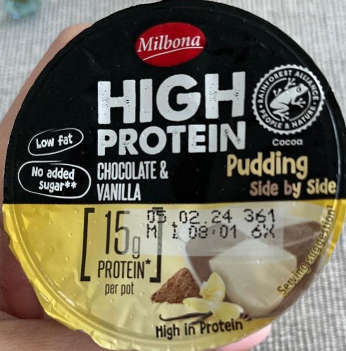 Fotografie - High protein Pudding Chocolate & Vanilla Milbona