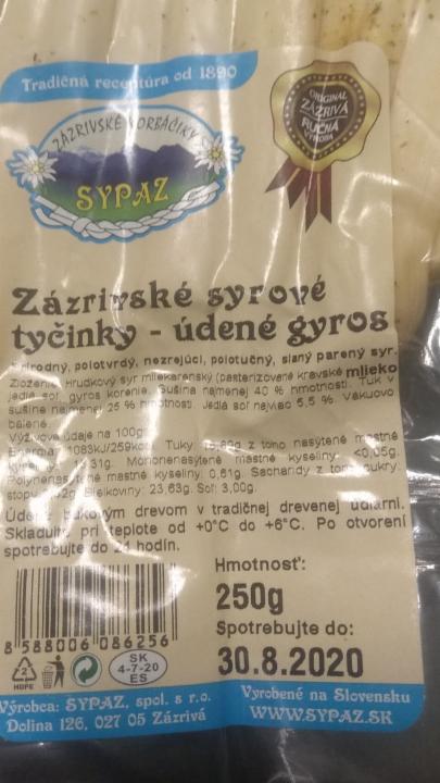 Fotografie - Zázrivské sýrové tyčinky - udené gyros