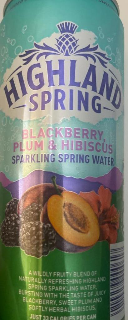 Fotografie - HIGHLAND SPRING blackberry plum hibiscus sparkling water