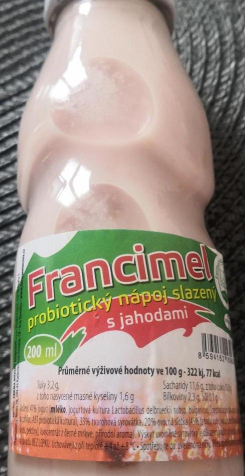 Fotografie - Francimel probiotický jogurtový nápoj s jahodami Farma rodiny Němcovy