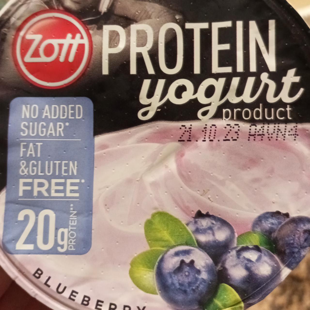 Fotografie - Protein yogurt product Blueberry No added sugar Fat & Gluten free Zott
