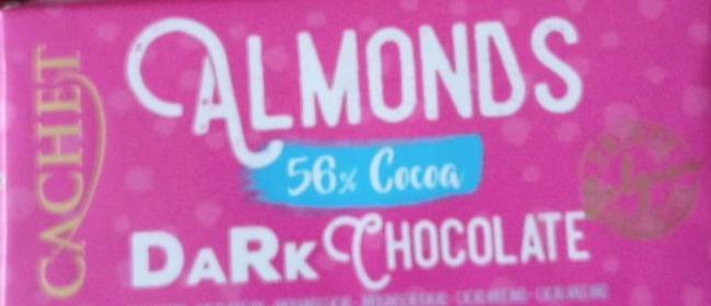 Fotografie - Almonds 56% dark chocolate Cachet